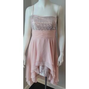 MXI Womans Sz 13 Pink Glam Dress Dance Party Strapless